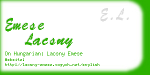 emese lacsny business card